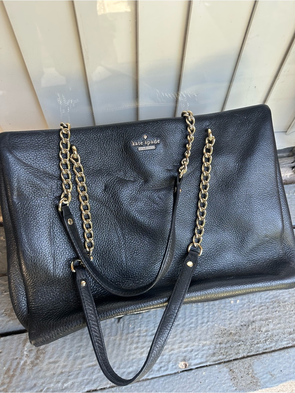 Kate Spade New York Sedgewick Black Leather Lane Phoebe Chain Shoulder Bag B7